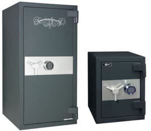 Photo of a large and small freestanding floor safes.